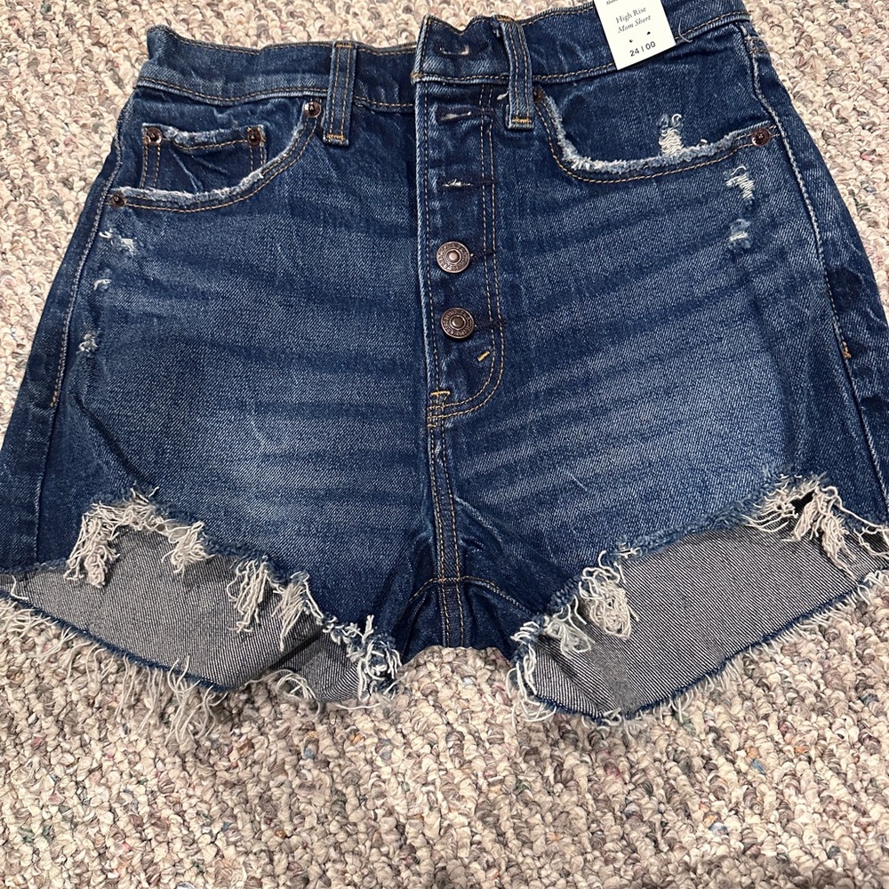 Abercrombie & Fitch Jean Shorts in Blue